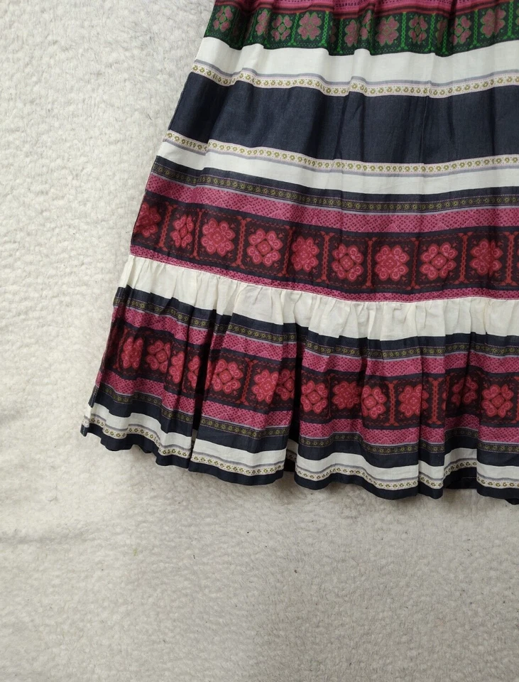 Moda International Women Dress Large Cream Striped 100% Cotton Off Shoulder Mini - Imagem 4 de 4