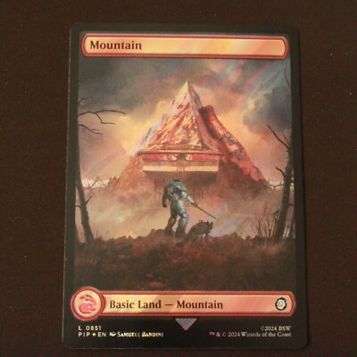 Mountain (0851) (Surge Foil) MTG Fallout (PIP) Land NM | eBay