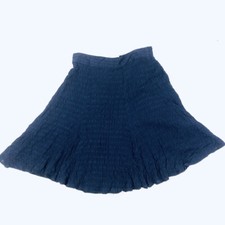 Vintage SB Collection Skirt Women Small Navy Blue Fit Flare Pull On Made in USA
