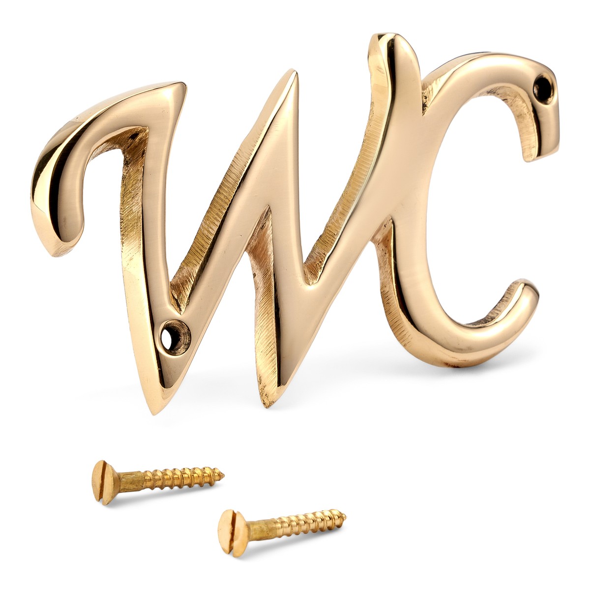 3D WC Schild 12x12 Cm - Selbstklebend Hochglanz In Gold Für Damen & Herren