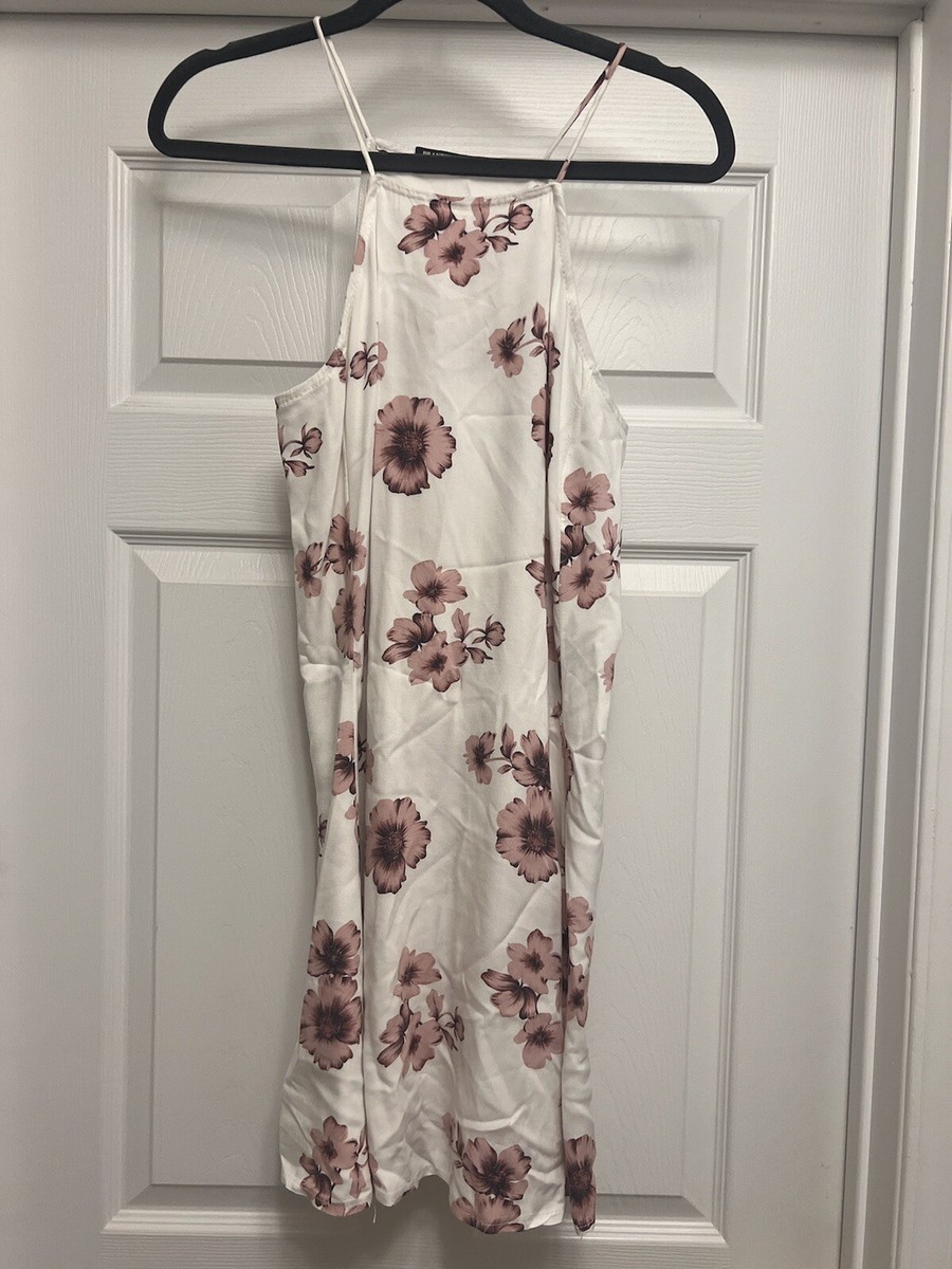 Brandy Melville Jada Pink Floral Mini Slip Dress Halter Boho