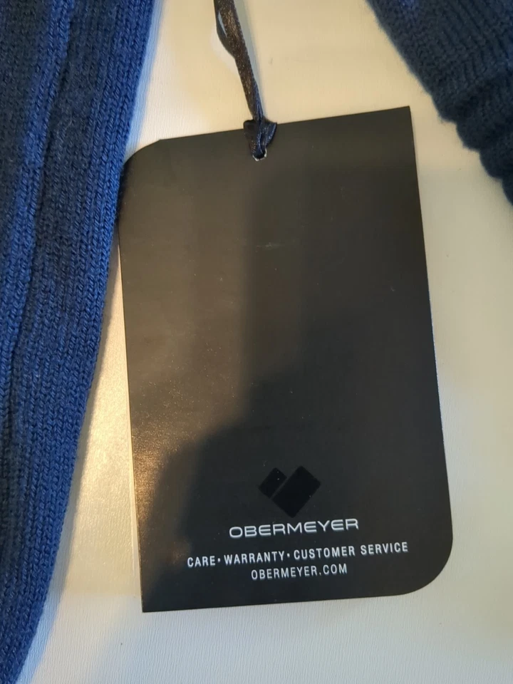 NWT Obermeyer Men's Vince 1/2 Zip Pullover Sweater Wool Blend Navy Blue Sz S - Image 3 of 4