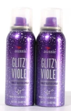 2 Count Aussie 3.4 Oz Glitzy Violet Glitter Spray Bring The Play Into Your Day