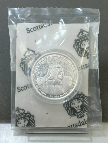 2017 Republic of Congo 1oz 999 Silver Silverback Gorilla Proof-Like ~SEALED PACK