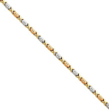 NEW 14K TRI COLOR GOLD LIGHT STAMPATO BRACELET