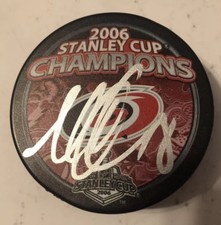 MATT CULLEN SIGNED CAROLINA HURRICANES 2006 STANLEY CUP PUCK AUTOGRAPH