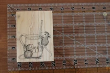 STAMPA ROSA HOUSE MOUSE Christmas Cheer 275 Rubber Stamp Candy Came Cocoa Mug B