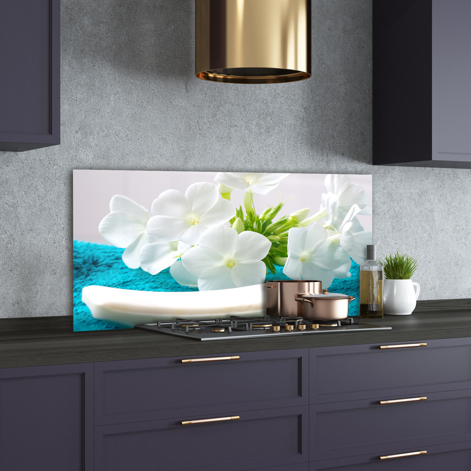 Decorwelt Küchenrückwand Aus Glas 65x60 Cm | Spritzschutz Für Herd & Spüle | Hitzebeständig & Kratzfest | Motiv Orchidee Violett