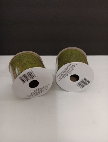 CRAFTERS SQUARE 2.5" X 108" DIY Fall Wire Edge Ribbon NEW 2 Rolls - Picture 4 of 6