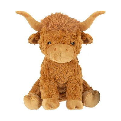 Highland Kuh Stofftier Kuscheltier Bauernhof Plüsch 40 cm x 36 cm beige x 1