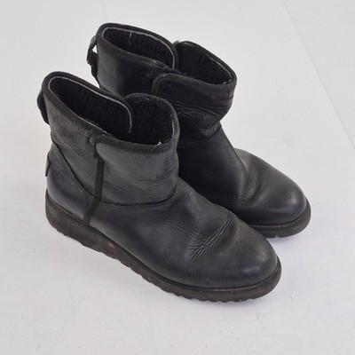 UGG Classic Ultra Mini Boots 5,5 Schwarz Damen Leder Knöchel