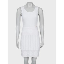 Chanel White Viscose Blend Dress - Size FR40 (Runs Small)