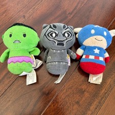Hallmark Itty Bittys Marvel Plush Lot Hulk Black Panther Captain America Geek