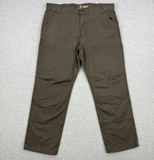 Carhartt Pants Mens 40x30 Brown Double Knee Relaxed Cargo Utility Work Canvas