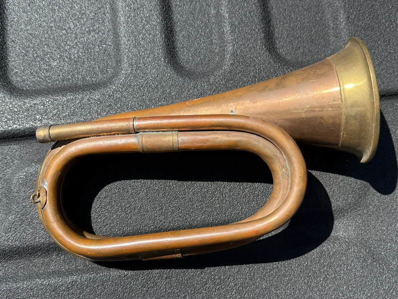 Antique Copper & Brass Bugle Horn Music Instrument