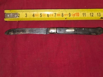 mini couteau 1 lame plaquettes bois 8 cm vintage traces d'usage - Photo 1/2