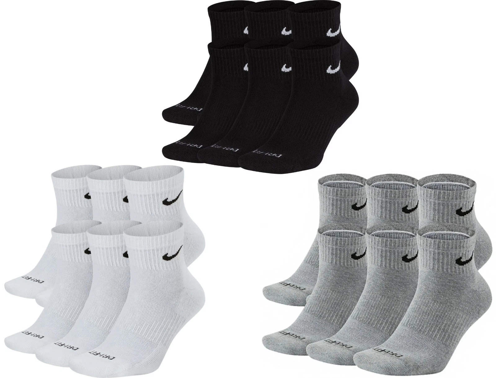 Nike Dri-FIT Mens Womens Ankle Socks 6 Pair Cushioned Cotton Gym Sports New
Opens in a new window or