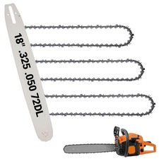 18 Inch Chainsaw Bar and Chain Combo .325" Pitch .050" Gauge, 72 Drive Links ...
