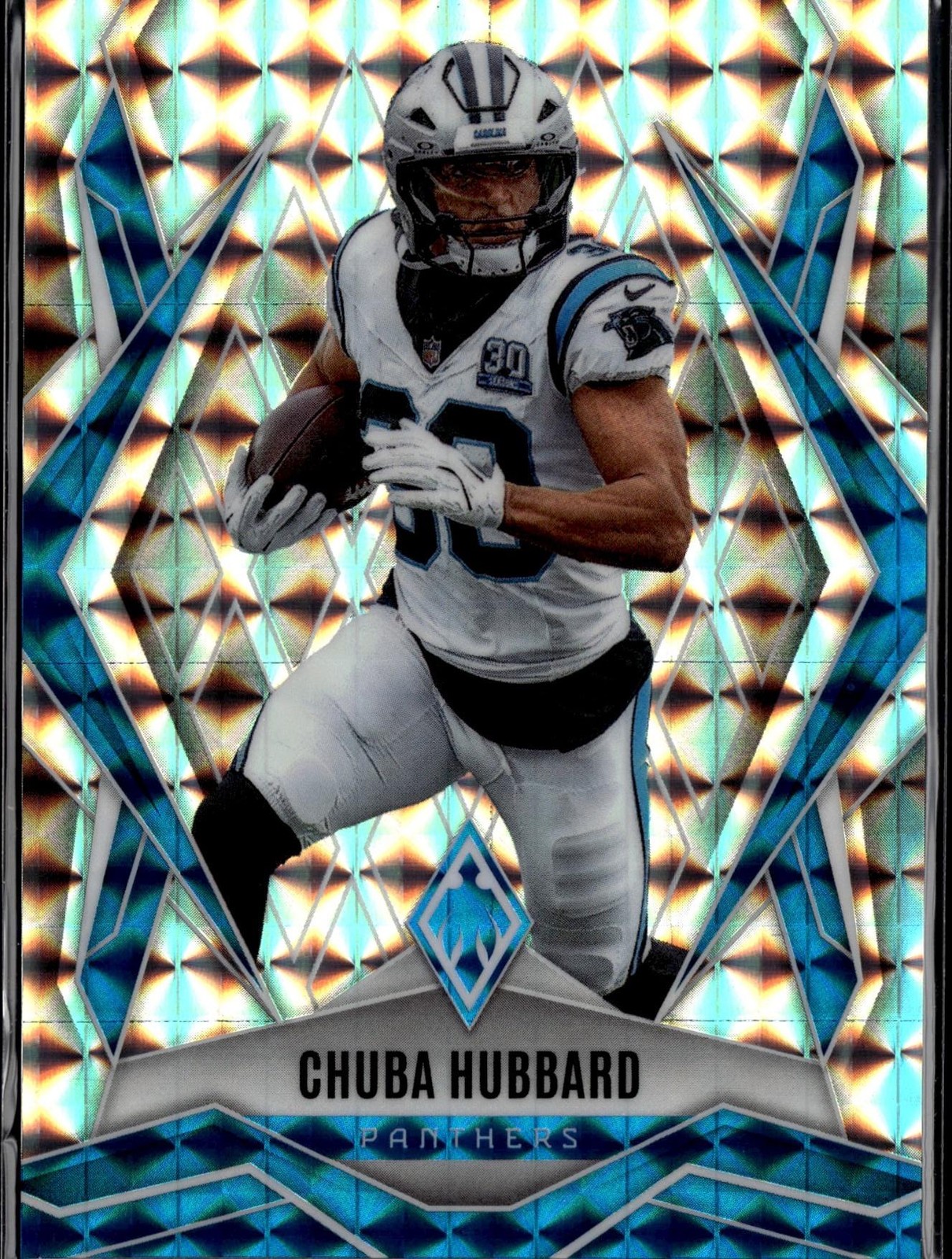 2025 Panini Phoenix #75 Chuba Hubbard Silver Pyramids Prizm