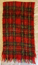 Vintage Kinloch Anderson Tartan All Mohair Scarf Made In Scotland 18” x 68”