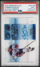 2015 UD ICE GLACIAL GRAPHS #GG-CM CONNOR MCDAVID PSA 7 AUTO 10
