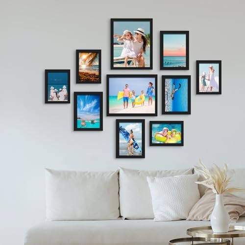 BESCRCL 10er Pack Bilderrahmen Collage Wanddeko, Galerie Wandrahmen Set für - Bild 3 von 7