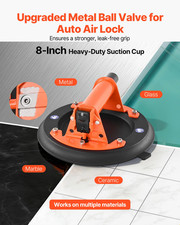 8" Vacuum Suction Cup 2-Pack, 429LB Glass Lifter w/ Metal Handle  Carry Case