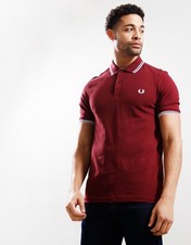 REDUCED STOCK GENUINE Fred Perry Mens Port / Dark Red Short Sleeve Polo Shirt
