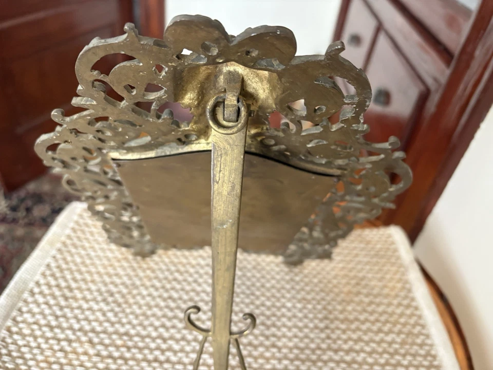 Antiguo Bradley & Hubbard latón no. Caballete espejo 32 enmarcado o baco de pared Foto 4 de 4