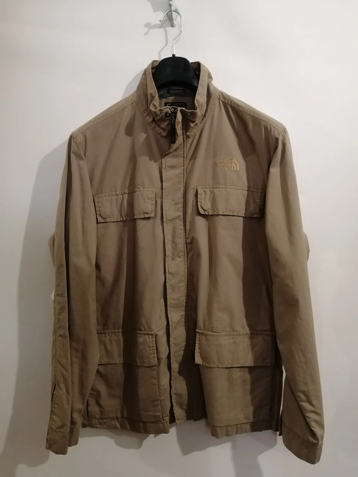 Men's Beige Jacket Windbreaker The North Face With Pockets Sz L