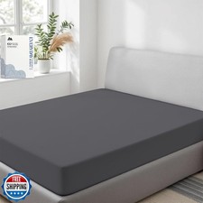 Mayfair Linen 100 Organic Cotton Percale Weave Fitted Sheet Twin Size, Dark