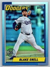 2025 Topps Update Blake Snell #U90-4 35th Anniversary Rainbow Foil LA Dodgers