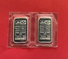 Sealed  Johnson Matthey  JM 1oz .999 Silver Bars x 2