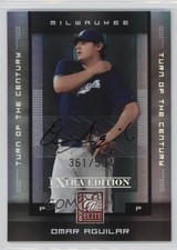 2008 Donruss Elite Extra Edition Turn of the Century /594 Omar Aguilar Auto n8a