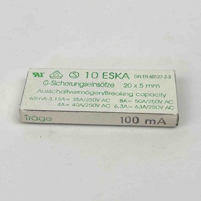 ESKA G-Sicherungseinsätze 20x5mm Träge 100mA (VE 60Stk.) 2 51361, OVP