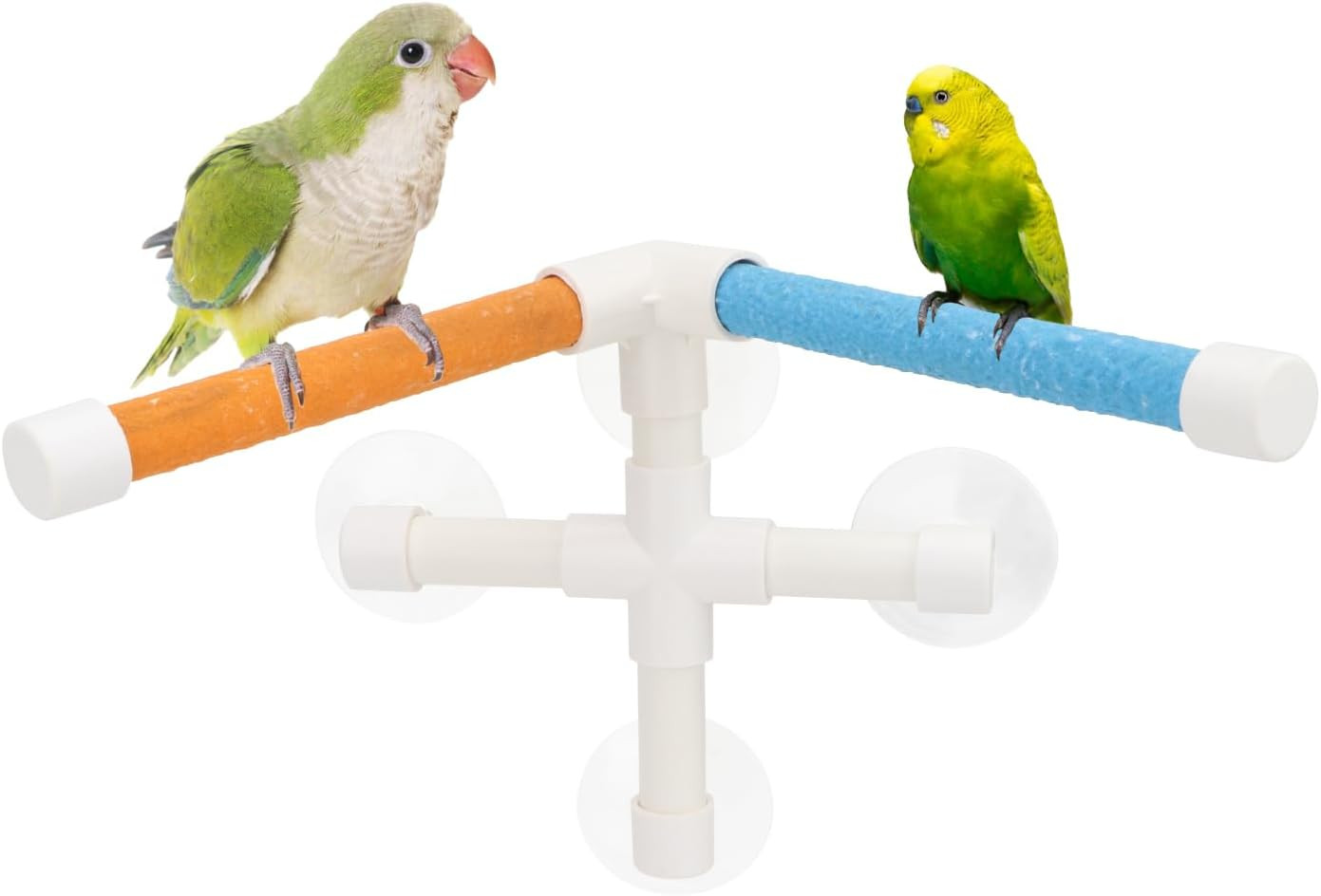 Portable Suction Cup Bird Window and Shower Perch Toy for Bird Parrot Macaw Cock