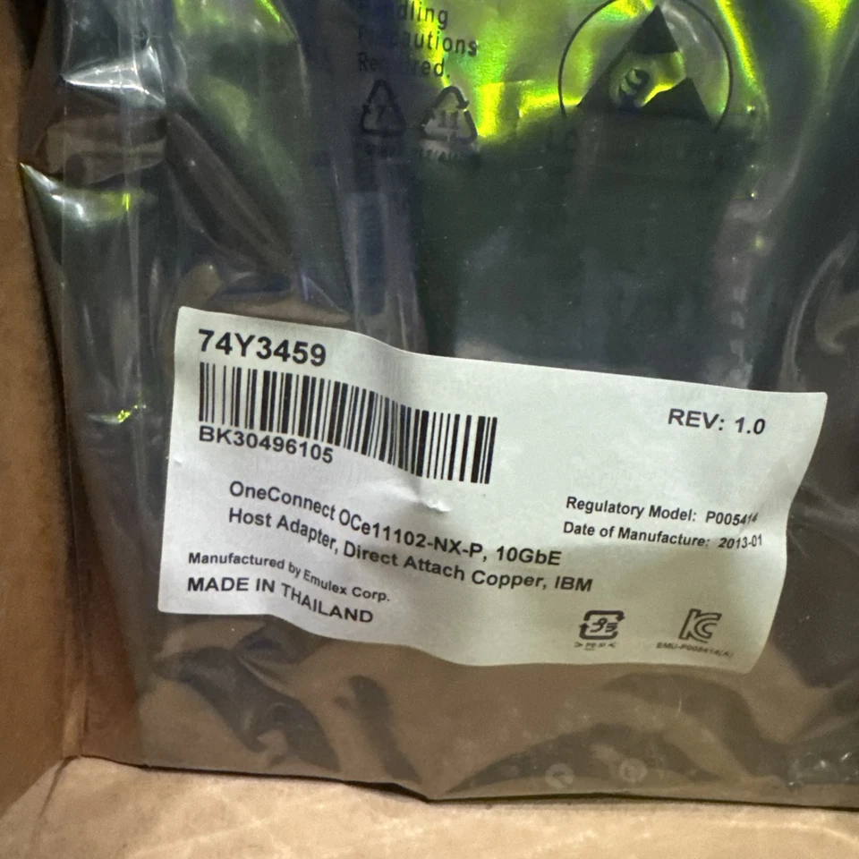 IBM 74Y3459 Emulex 10GbE 10Gigabit Ethernet Adapter Card O4 - Image 2 of 4