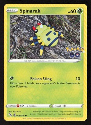Spinarak #006/078 Pokemon GO Pokemon TCG NM/M