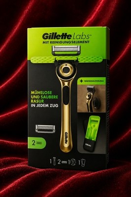 Gillette Labs Champion Gold Set Rasierer,  2 Klingen & Duschhalter