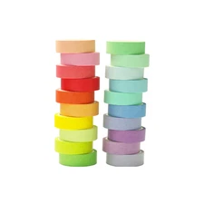 Washi Tape Set 20 Rolls - 15 mm Rainbow Colors Decorative Tape for Bullet Journa