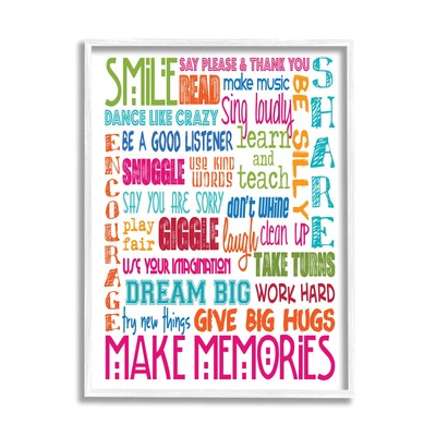 Smile Make Memories Typography, Design by Erica Billups White Framed Wall Art...