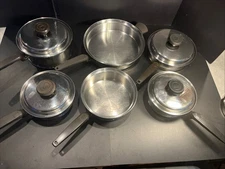 LIFETIME COOKWARE T304 CC 10 Piece Lot-Stainless Steel 6 Ply READ Nice set !