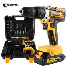 21V Cordless Drill Combi Driver High Power Electric Screwdriver Set + 2 Battery