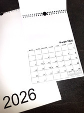 Blank Calendar to Customise -  2026 or 2027 -  A3, A4 or Slimline