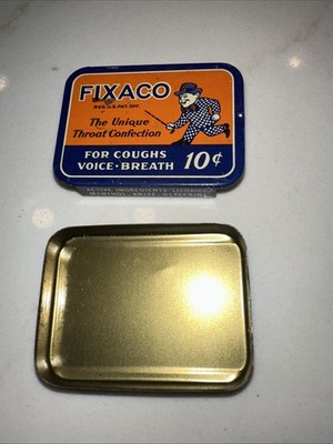 VINTAGE TIN FROM FIXACO, FOR COUGHS - VOICE - BREATH 10CENTS