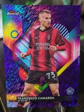 2023-24 Topps Finest UCC Francesco Camarda Purple Shimmer /199 RC AC Milan Italy