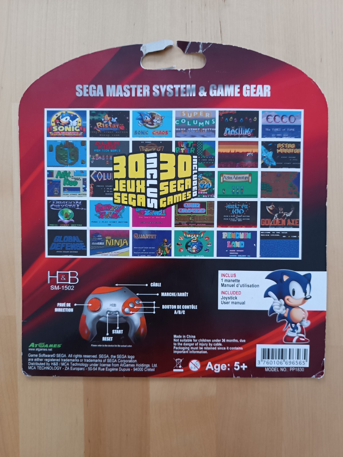 Manette 30 jeux Sega Master System et Game Gear (At Games  H&B)