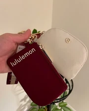 Dual Pouch Wristlet Bag Red /White NWT