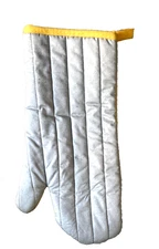 NEW vintage Better Home Quilted Yellow / Silver Oven Mitt