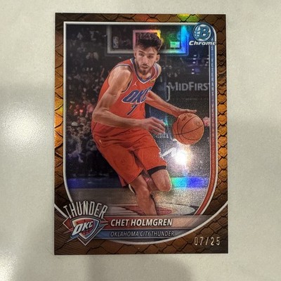 2025 Bowman Chrome Chet Holmgren #BCV-108 Reptilian Orange Refractor /25 OKC
